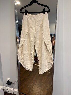 Juniper Blu Women's Cream flow pants linen blend size medium